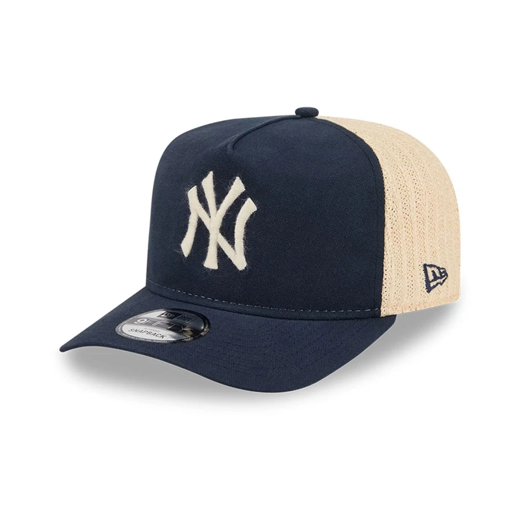 NE New York Yankees MLB Grained Navy 9FIFTY A-Frame Snapback Adjustable Cap