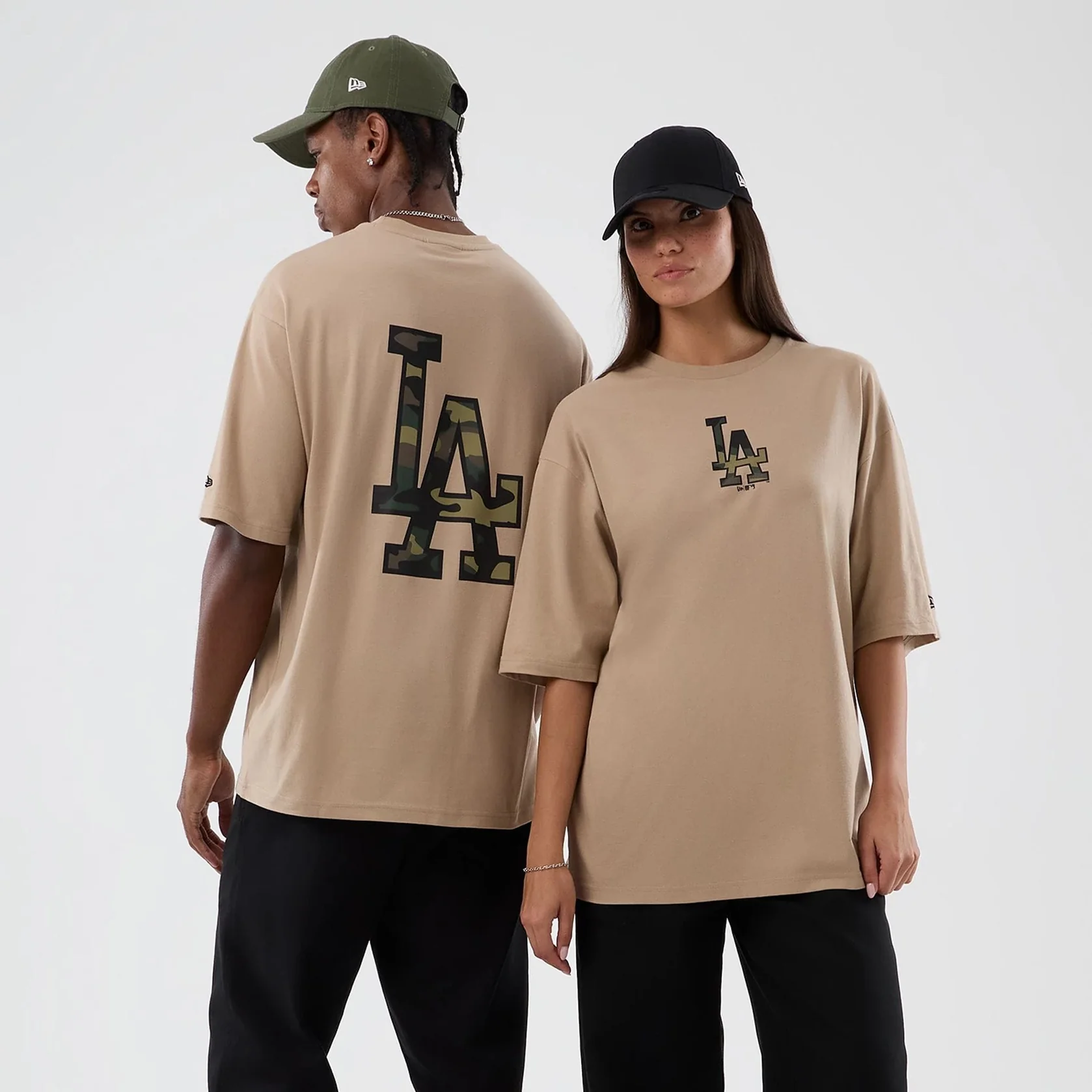 NE LA Dodgers MLB Infill Light Beige Oversized T-Shirt